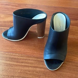 Vince / black with wooden heel / size 36.5